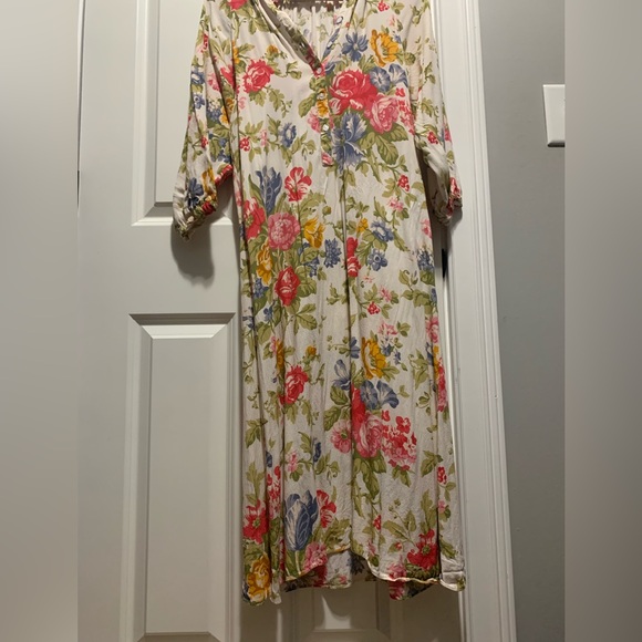 ZARA ECRU FLORL PRINT MIDI FLOWING DRESS - Picture 7 of 13
